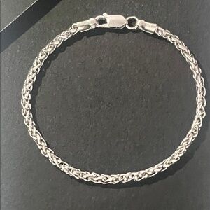 Men's Silver Rope Chain Bracelet